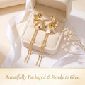 Gold Flower Petal Fringe Earrings