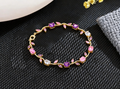 Women's Tulip Floral Floral Bracelet, Coquette Flower Bracelet, Crystals Bracelet, Gift for Her
